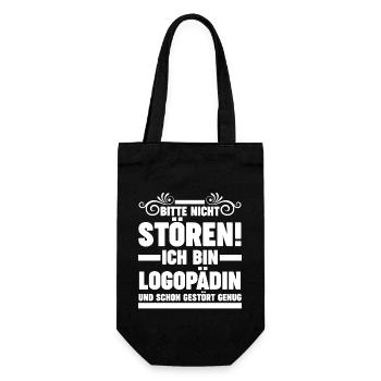 Logopädie Logopädin - Geschenkbeutel für Flaschen - Schwarz - Vorne