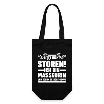 Physiotherapeutin Massage Masseurin - Geschenkbeutel für Flaschen - Schwarz - Vorne
