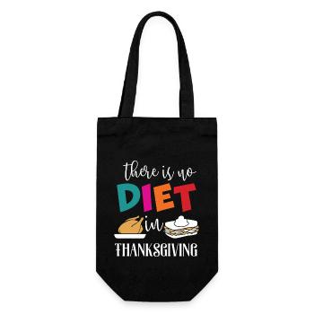 There Is No Diet: Lustiger Thanksgiving Truthahn - Geschenkbeutel für Flaschen - Schwarz - Vorne