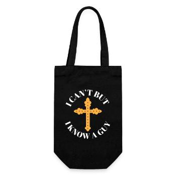 Funny Jesus Christ Meme I Can't But I Know A Guy - Geschenkbeutel für Flaschen - Schwarz - Vorne