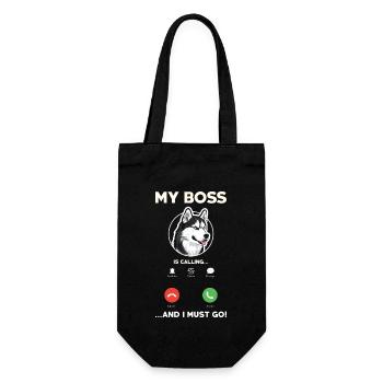 Siberian Husky - Gift Bag for Bottles - black - Front