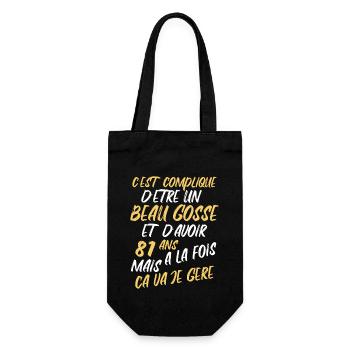 Cadeau D'anniversaire Beau gosse et d'avoir 81 ans - Sac à bouteille - noir - Devant