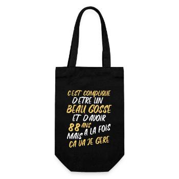 Cadeau D'anniversaire Beau gosse et d'avoir 88 ans - Sac à bouteille - noir - Devant