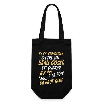 Cadeau D'anniversaire Beau gosse et d'avoir 67 ans - Sac à bouteille - noir - Devant