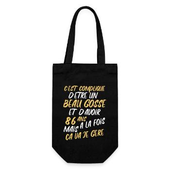 Cadeau D'anniversaire Beau gosse et d'avoir 86 ans - Sac à bouteille - noir - Devant