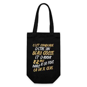 Cadeau D'anniversaire Beau gosse et d'avoir 82 ans - Sac à bouteille - noir - Devant