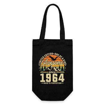 1964: Vintage Birthday Legends - Gift Bag for Bottles - black - Front