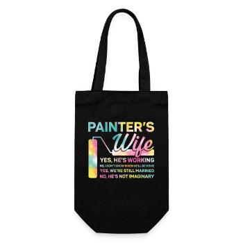 House Painter Decorator Wife - Gift Bag for Bottles - black - Front
