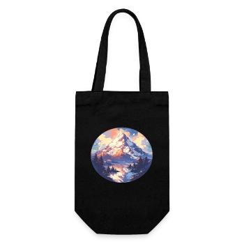 Mountain Mountains Mountain Mountains Mountain Landscape Mountaineer - Gift Bag for Bottles - black - Front