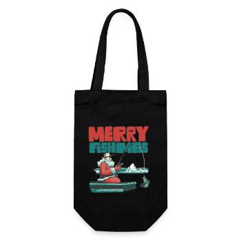 Costume de Noël de pêche Joyeux Fishmas Drôle - Sac à bouteille - noir - Devant