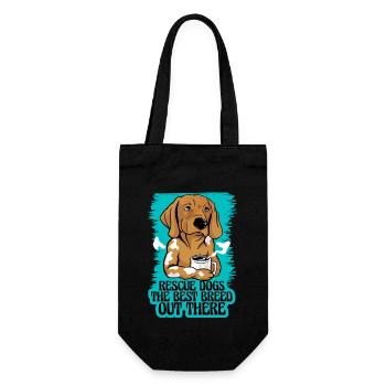 Rescue Dog Animal Shelter Adoption - Gift Bag for Bottles - black - Front