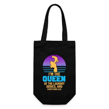 Queen Of The Laundry, Dishes And Everthing Else - Gift Bag for Bottles - black - Front