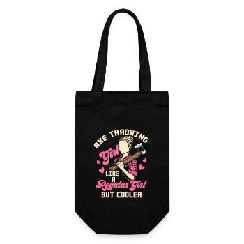 Axe Throwing Girl Like A Regular Girl Thrower Hatc - Geschenkbeutel für Flaschen - Schwarz - Vorne