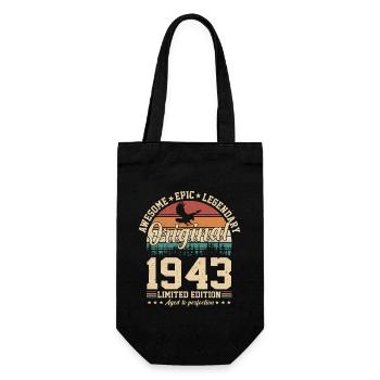 1943 Geburtstag - Geschenkbeutel für Flaschen - Schwarz - Vorne