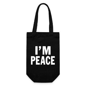 I Come In Peace I'm Peace Funny Humor Quote - Gift Bag for Bottles - black - Front