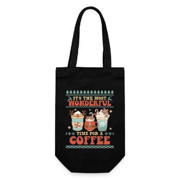 Time For A Coffee - Santa Holidays Ugly Christmas - Gift Bag for Bottles - black - Front