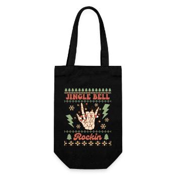 Jingle Bell Rockin - Santa Holidays Ugly Christmas - Geschenkbeutel für Flaschen - Schwarz - Vorne