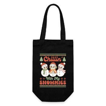 Chillin' With My Snowmies - Santa Ugly Christmas - Gift Bag for Bottles - black - Front