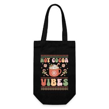 Hot Cocoa Vibes - Noël moche pour les fêtes du Père Noël - Sac à bouteille - noir - Devant