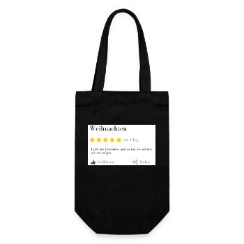 Weihnachten... ganz ohne Alkohol geht es nicht... - Geschenkbeutel für Flaschen - Schwarz - Vorne