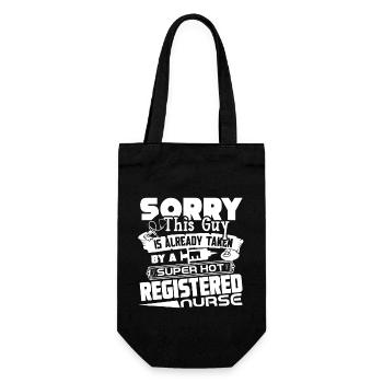 RN Nurse Guy Taken By Super Hot RN Nurse - Gift Bag for Bottles - black - Front