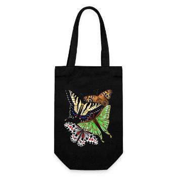 Schmetterlinge bunt - Geschenkbeutel für Flaschen - Schwarz - Vorne