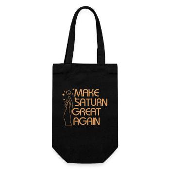 Saturn Raum Planet Sonnensystem Antike Römer - Geschenkbeutel für Flaschen - Schwarz - Vorne