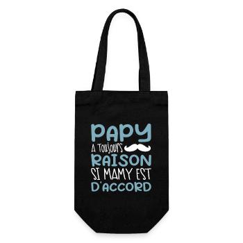 Papy A Toujours Raison Si Mamy Est D'accord - Sac à bouteille - noir - Devant