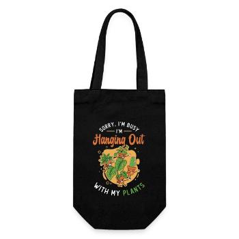 Houseplants Sorry I'm Busy I'm Hanging Plant Lover - Geschenkbeutel für Flaschen - Schwarz - Vorne