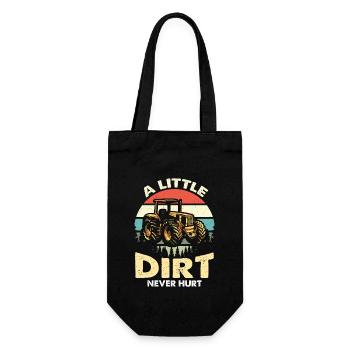 Harvester A Little Dirt Never Hurt Retro Farmer - Geschenkbeutel für Flaschen - Schwarz - Vorne