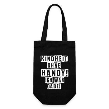 Kindheit Ohne Handy Ich War Dabei 90er Jahre - Geschenkbeutel für Flaschen - Schwarz - Vorne