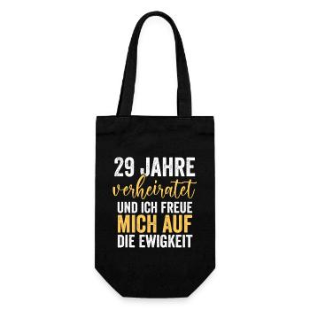 Ehe Samthochzeit 29 Jahre Verheiratet Hochzeitstag - Geschenkbeutel für Flaschen - Schwarz - Vorne