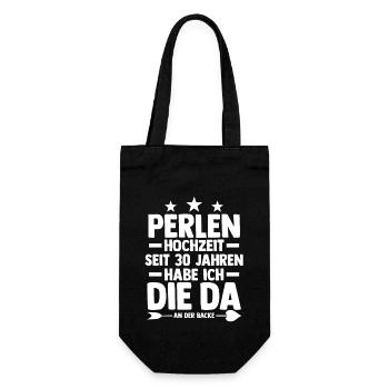 Ehe Perlenhochzeit 30 Jahre Verheiratet Hochzeitst - Geschenkbeutel für Flaschen - Schwarz - Vorne