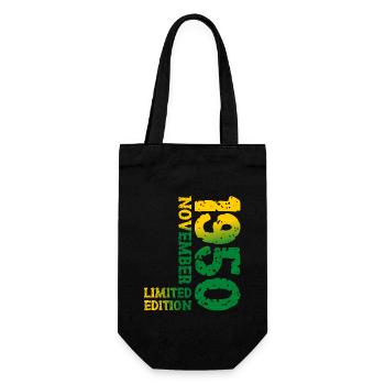 1950 November Limited Edition 73. Geburtstag Deko - Geschenkbeutel für Flaschen - Schwarz - Vorne
