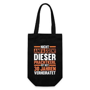 Ehe Perlenhochzeit 30 Jahre Verheiratet Hochzeitst - Geschenkbeutel für Flaschen - Schwarz - Vorne