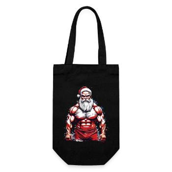 Bodybuilding Santa Christmas Workout - Gift Bag for Bottles - black - Front