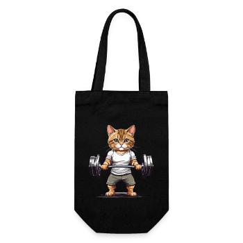 Muscular Workout Cat Athlete Fitness - Gift Bag for Bottles - black - Front