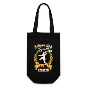 Hallen Sport Handballerin Handballverein Handball - Geschenkbeutel für Flaschen - Schwarz - Vorne