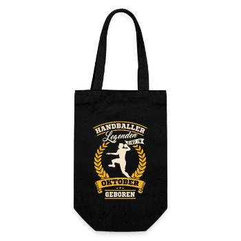 Hallen Sport Handballerin Handballverein Handball - Geschenkbeutel für Flaschen - Schwarz - Vorne