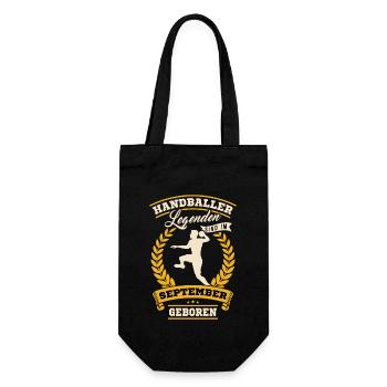 Hallen Sport Handballerin Handballverein Handball - Geschenkbeutel für Flaschen - Schwarz - Vorne