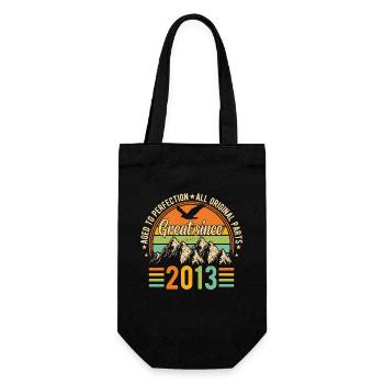 Vintage 2013 Birthday - Gift Bag for Bottles - black - Front
