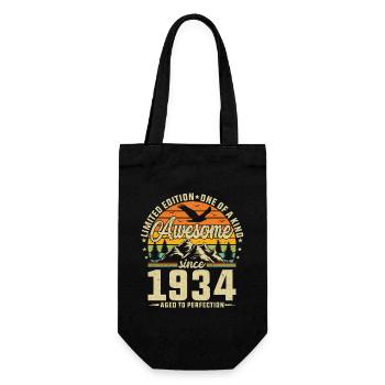 1934 Vintage Geburtstagsshirt - Geschenkbeutel für Flaschen - Schwarz - Vorne