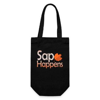 Maple Syrup Tree Tapping Funny Autumn Pancake - Gift Bag for Bottles - black - Front