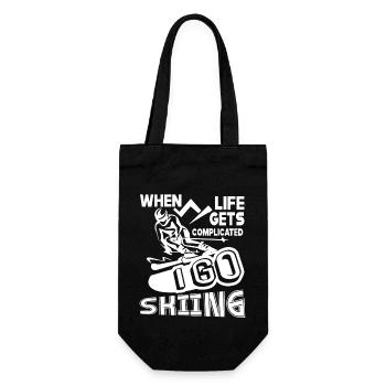 Skiing I Go Skiing When Life Gets Complicated - Gift Bag for Bottles - black - Front