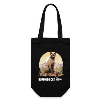 Burmese Cat Burma Katze - Gift Bag for Bottles - black - Front