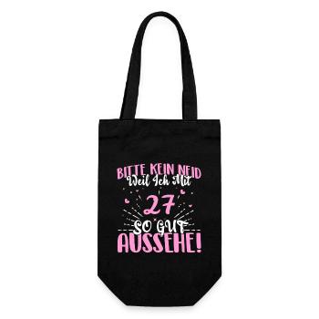 27. Geburtstag - Geschenk - Geschenkbeutel für Flaschen - Schwarz - Vorne