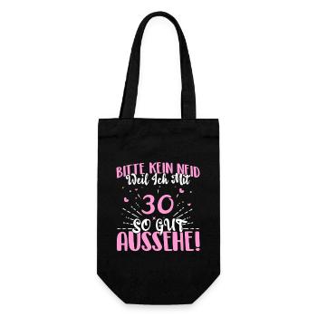 Bitte Kein Neid 30. Geburtstag 30 - Geschenkbeutel für Flaschen - Schwarz - Vorne