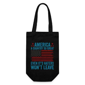Amerika: Ein Land, das so großartig ist, dass die USA patriotisch sind - Geschenkbeutel für Flaschen - Schwarz - Vorne