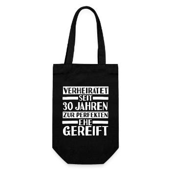Ehe Perlenhochzeit 30 Jahre Verheiratet Hochzeitst - Geschenkbeutel für Flaschen - Schwarz - Vorne