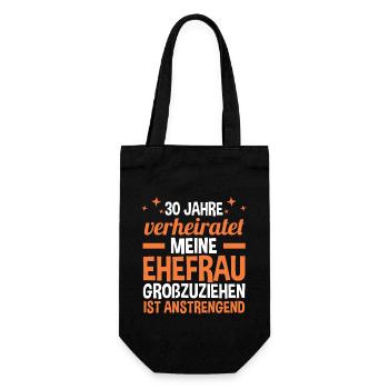 Ehe Perlenhochzeit 30 Jahre Verheiratet Hochzeitst - Geschenkbeutel für Flaschen - Schwarz - Vorne